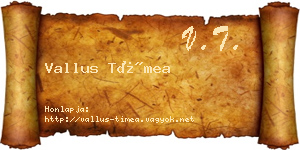 Vallus Tímea névjegykártya